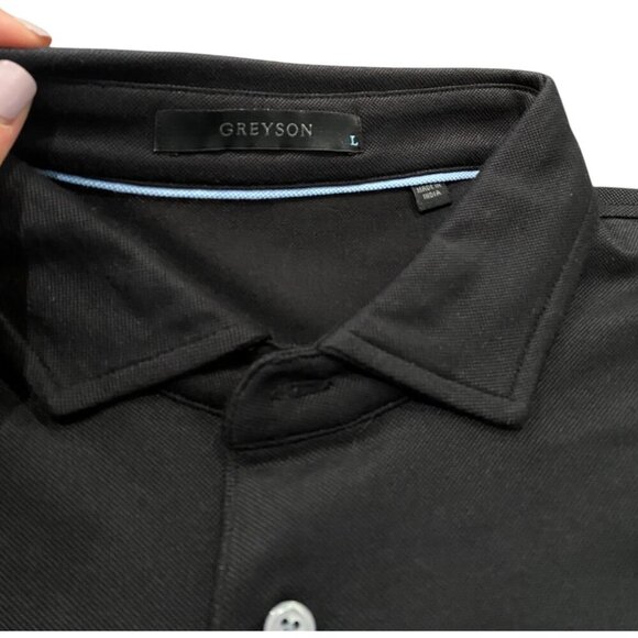 Like New, Greyson Black Polo Shirt Size L - Picture 3 of 5